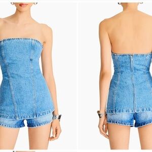 SER.O.YA Christyl Fully Lined Denim Strapless Bustier, Medium, NWT